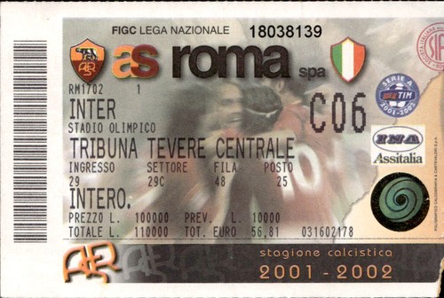 Biglietto stadio roma vs - biglietto,