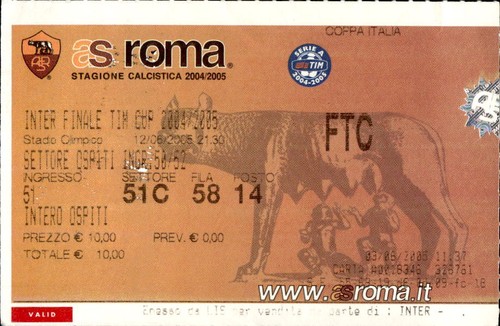 Biglietto stadio roma - biglietto,
